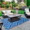 Blue Quatrefoil Rectangular Outdoor Area Rug, 4ft. x 6ft.
